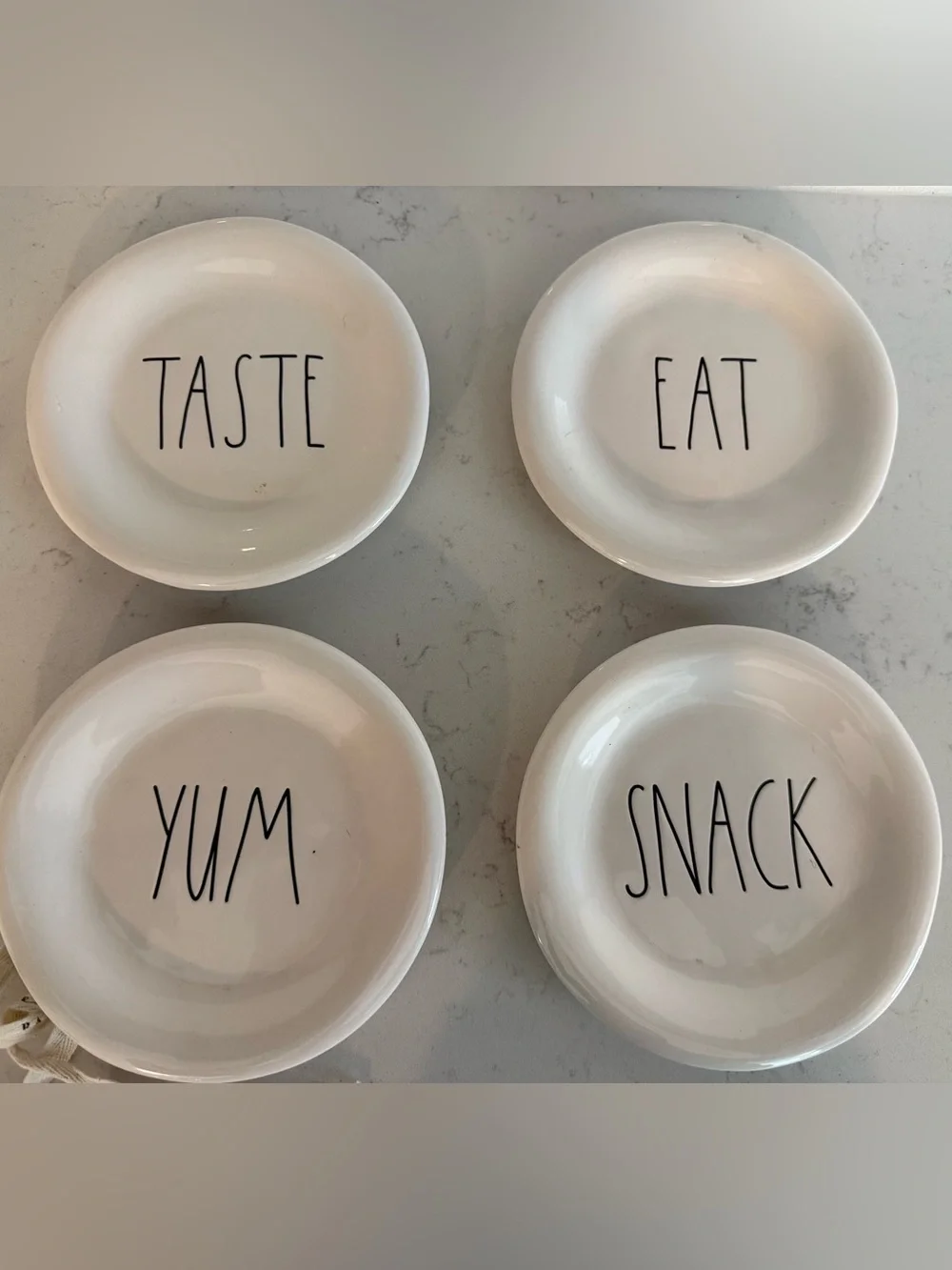 RAE DUNN Set of 4 Ceramic Snack Plates